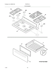09 - Top / Drawer parts for Frigidaire Range FGGF3031KBJ from AppliancePartsPros.com