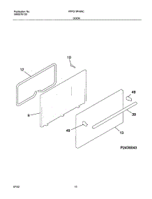 11 - Door parts for Frigidaire Range FPF311PHWC from AppliancePartsPros.com