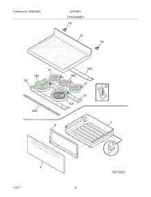 07 - Top / Drawer parts for Frigidaire Range GLEF389HSB from AppliancePartsPros.com