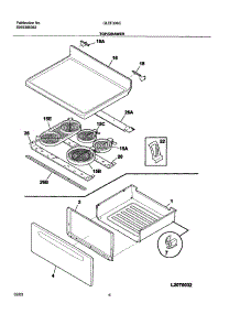 07 - Top / Drawer parts for Frigidaire Range GLEF396CQA from AppliancePartsPros.com