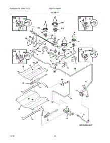 05 - Burner parts for Frigidaire Range FGGS3065KFF from AppliancePartsPros.com