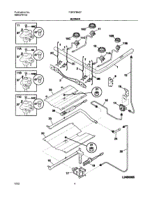 05 - Burner parts for Frigidaire Range FGF378ACF from AppliancePartsPros.com