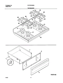 09 - Top / Drawer parts for Frigidaire Range FGF376CXASA from AppliancePartsPros.com