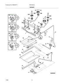 05 - Burner parts for Frigidaire Range FGF382HCJ from AppliancePartsPros.com