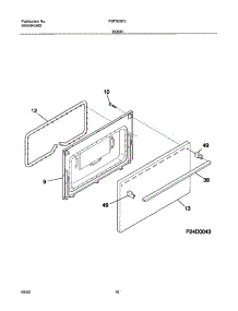 11 - Door parts for Frigidaire Range FSF303PJWA from AppliancePartsPros.com