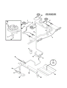 05 - Burner parts for Frigidaire Range FLF334BGWG from AppliancePartsPros.com