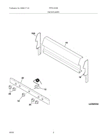 03 - Backguard parts for Frigidaire Range FPF312DSB from AppliancePartsPros.com