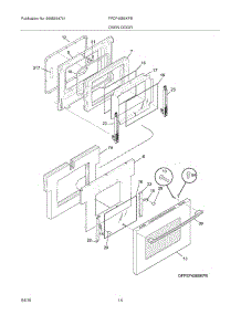 13 - Oven Door parts for Frigidaire Range FPDF4085KFB from AppliancePartsPros.com