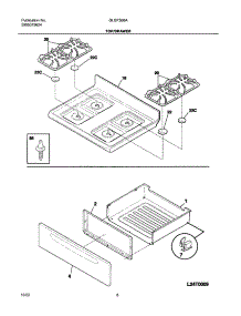 09 - Top / Drawer parts for Frigidaire Range GLGF366ASC from AppliancePartsPros.com