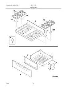 09 - Top / Drawer parts for Frigidaire Range GLGF377CBD from AppliancePartsPros.com