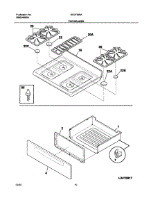 09 - Top / Drawer parts for Frigidaire Range GLGF388ASC from AppliancePartsPros.com