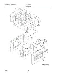 13 - Oven Door parts for Frigidaire Range FPDF4085KFA from AppliancePartsPros.com