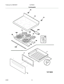 07 - Top / Drawer parts for Frigidaire Range GLEF384HSB from AppliancePartsPros.com