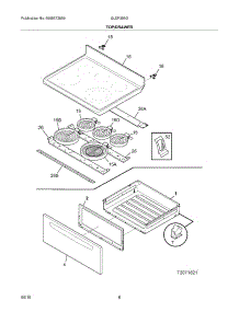 07 - Top / Drawer parts for Frigidaire Range GLEF389GSA from AppliancePartsPros.com