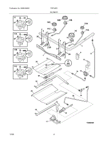 05 - Burner parts for Frigidaire Range FGFL83DQE from AppliancePartsPros.com