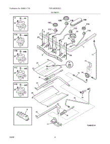 05 - Burner parts for Frigidaire Range FGFLMC55GCC from AppliancePartsPros.com