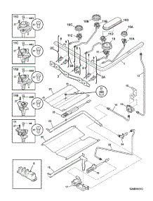 05 - Burner parts for Frigidaire Range FGFLZ87GCG from AppliancePartsPros.com