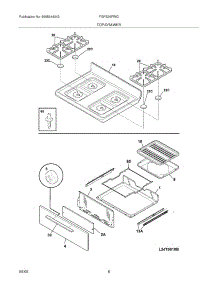 09 - Top / Drawer parts for Frigidaire Range FGFS36FWG from AppliancePartsPros.com