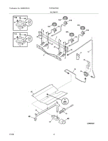 05 - Burner parts for Frigidaire Range FGFS36FWC from AppliancePartsPros.com
