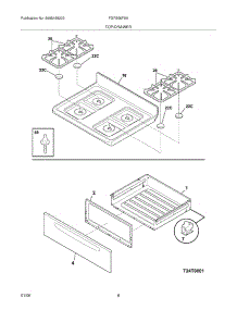09 - Top / Drawer parts for Frigidaire Range FGFS56FSA from AppliancePartsPros.com