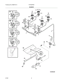 05 - Burner parts for Frigidaire Range FGFS36FWH from AppliancePartsPros.com