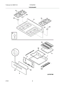 09 - Top / Drawer parts for Frigidaire Range FGFS36FWH from AppliancePartsPros.com