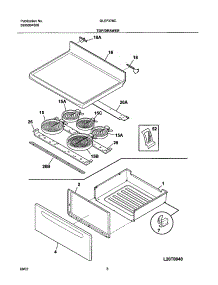 07 - Top / Drawer parts for Frigidaire Range GLEF378CQB from AppliancePartsPros.com