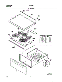 07 - Top / Drawer parts for Frigidaire Range GLEF378ASC from AppliancePartsPros.com