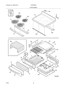 07 - Top / Drawer parts for Frigidaire Range GLEFM385DQB from AppliancePartsPros.com