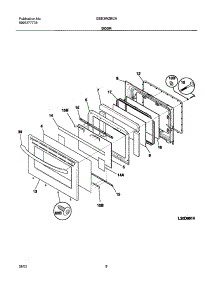 09 - Door parts for Frigidaire Range GSE3WZBCA from AppliancePartsPros.com