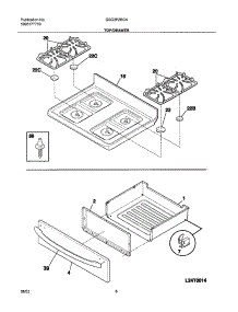 09 - Top / Drawer parts for Frigidaire Range GSG3PZBCA from AppliancePartsPros.com