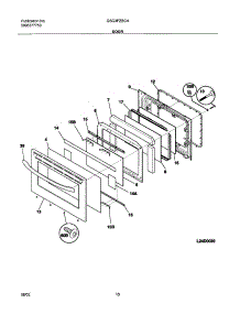 11 - Door parts for Frigidaire Range GSG3PZBCA from AppliancePartsPros.com