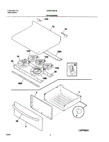 07 - Top / Drawer parts for Frigidaire Range GSE3WZBCB from AppliancePartsPros.com