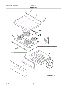 07 - Top / Drawer parts for Frigidaire Range LFEF3017LBA from AppliancePartsPros.com