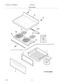 07 - Top / Drawer parts for Frigidaire Range LFEF3019MWB from AppliancePartsPros.com