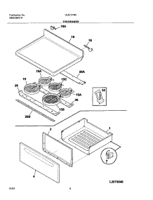 07 - Top / Drawer parts for Frigidaire Range GLEF378ABG from AppliancePartsPros.com