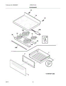 07 - Top / Drawer parts for Frigidaire Range LFEF3017LMA from AppliancePartsPros.com
