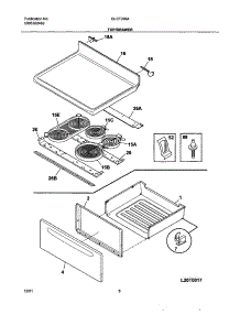 07 - Top / Drawer parts for Frigidaire Range GLEF396AQB from AppliancePartsPros.com