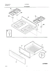 09 - Top / Drawer parts for Frigidaire Range GLGF366ASA from AppliancePartsPros.com