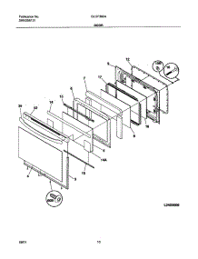 11 - Door parts for Frigidaire Range GLGF366ASB from AppliancePartsPros.com