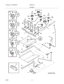 05 - Burner parts for Frigidaire Range FGGF3031KWA from AppliancePartsPros.com