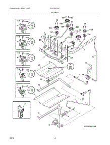 05 - Burner parts for Frigidaire Range FGGF3031KBH from AppliancePartsPros.com