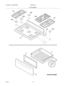 09 - Top / Drawer parts for Frigidaire Range FGGF3031KBH from AppliancePartsPros.com