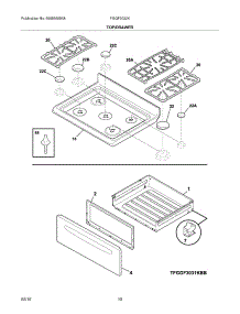 09 - Top / Drawer parts for Frigidaire Range FGGF3032KWG from AppliancePartsPros.com