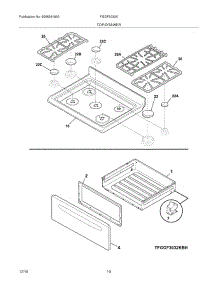09 - Top / Drawer parts for Frigidaire Range FGGF3032KBJ from AppliancePartsPros.com