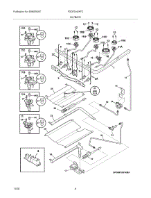 05 - Burner parts for Frigidaire Range FGGF3042KFD from AppliancePartsPros.com