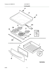 07 - Top / Drawer parts for Frigidaire Range GLEFZ369FCF from AppliancePartsPros.com