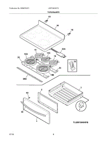 07 - Top / Drawer parts for Frigidaire Range LGEF3045KFC from AppliancePartsPros.com