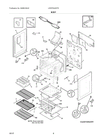 07 - Body parts for Frigidaire Range LGGF3042KFK from AppliancePartsPros.com