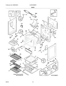 07 - Body parts for Frigidaire Range LGGF305MKFE from AppliancePartsPros.com